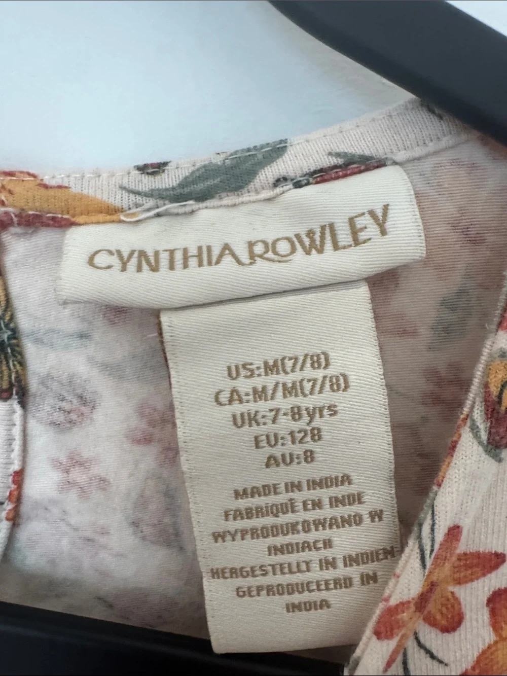 Cynthia Rowley Girls Fox Owl Floral Dress Novelty Woodland Cottagecore M 7/8
